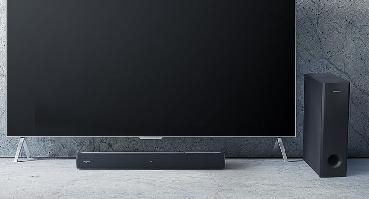 Creative Stage V2 Barra de Sonido 2.1, 80 W, con subwoofer con Clear Dialog y Surround de Sound Blaster para TV y monitores, Bluetooth 5.0, TV ARC, Óptico y Audio USB - Negro