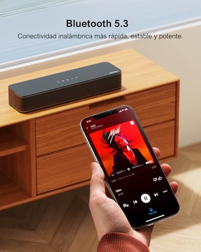 ULTIMEA Barra de Sonido TV de 2.1 Canales, Subwoofer Incorporado, Control de App, Barra de Sonido PC Todo en Uno, Barra Sonido TV Bluetooth 5.3, Opt/AUX//Montaje en Pared, Solo B30