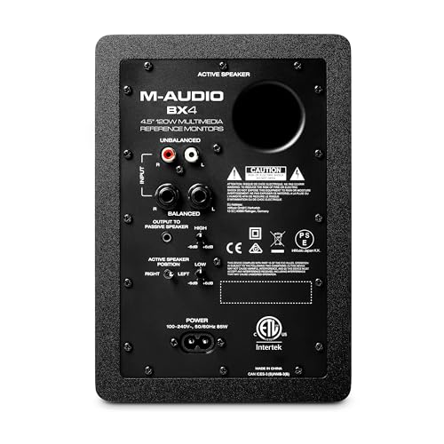 Monitores de Estudio M-AUDIO BX4 Par 4.5" 120W – Altavoces Autoamplificados para PC, Juegos y Producción Musical