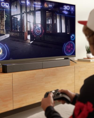 ULTIMEA 5.1ch Barra de Sonido TV con Dolby Atmos, Sistema de Sonido Envolvente para Home Cinema, Barra de Sonido con Subwoofer para TV, 340W, Bajos Ajustables, App, Bluetooth 5.4, Poseidon M60 Boom