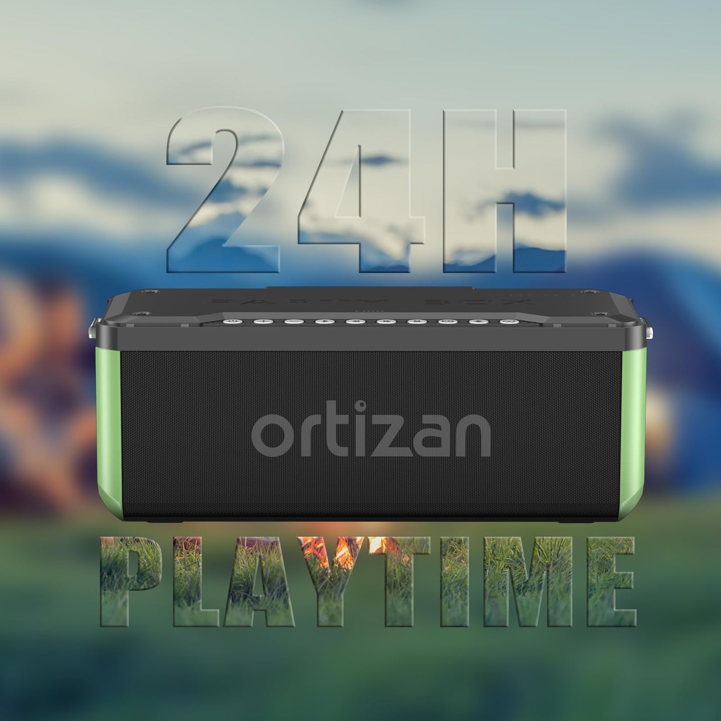 Ortizan Altavoz Bluetooth con Subwoofer, 100W Altavoz Inalámbrico Bluetooth Portátil, IPX7 Impermeable/Luces LED/Pro EQ/DSP/TF/AUX, 24H de Tiempo de Reproducción para el Hogar, Exteriores,Fiestas