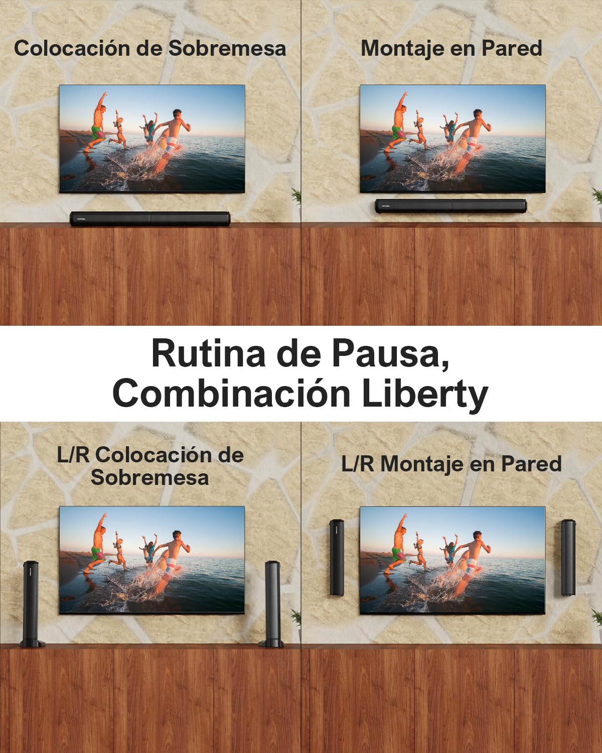 ULTIMEA 2.2ch Barras de Sonido para TV, 2 en 1 Barra de Sonido Desmontable para TV, Bluetooth 5.3 Soundbar, 3 Modos de Ecualización y Graves Ajustables Altavoces de TV, ARC/óptico/Aux, Apollo S40 Pro