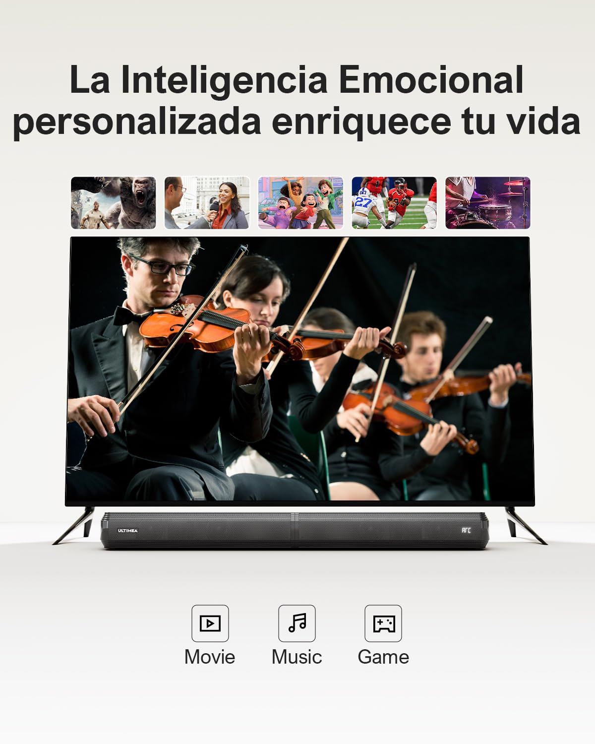 ULTIMEA 2.2ch Barras de Sonido para TV, 2 en 1 Barra de Sonido Desmontable para TV, Bluetooth 5.3 Soundbar, 3 Modos de Ecualización y Graves Ajustables Altavoces de TV, ARC/óptico/Aux, Apollo S40 Pro