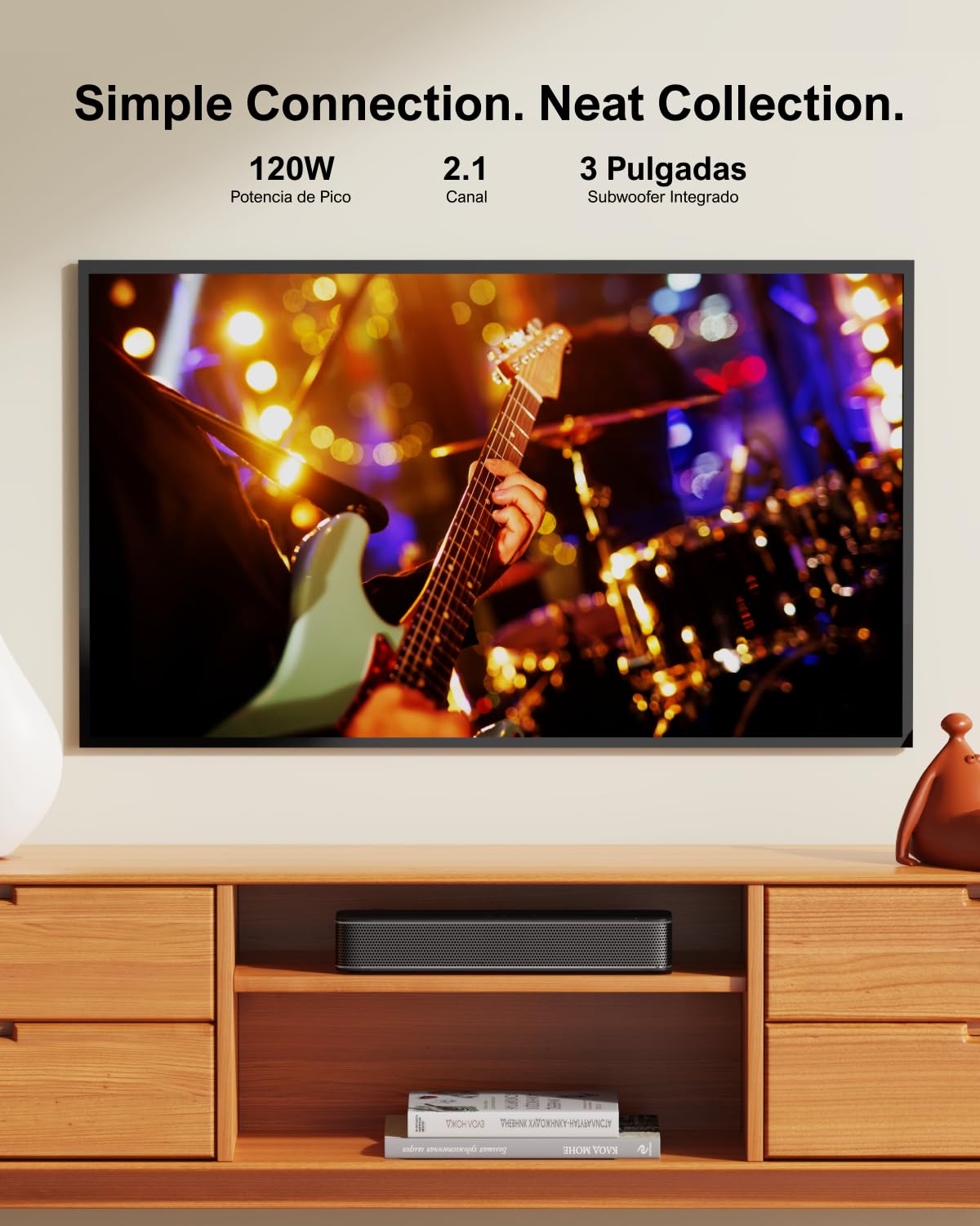 ULTIMEA Barra de Sonido TV de 2.1 Canales, Subwoofer Incorporado, Control de App, Barra de Sonido PC Todo en Uno, Barra Sonido TV Bluetooth 5.3, Opt/AUX//Montaje en Pared, Solo B30