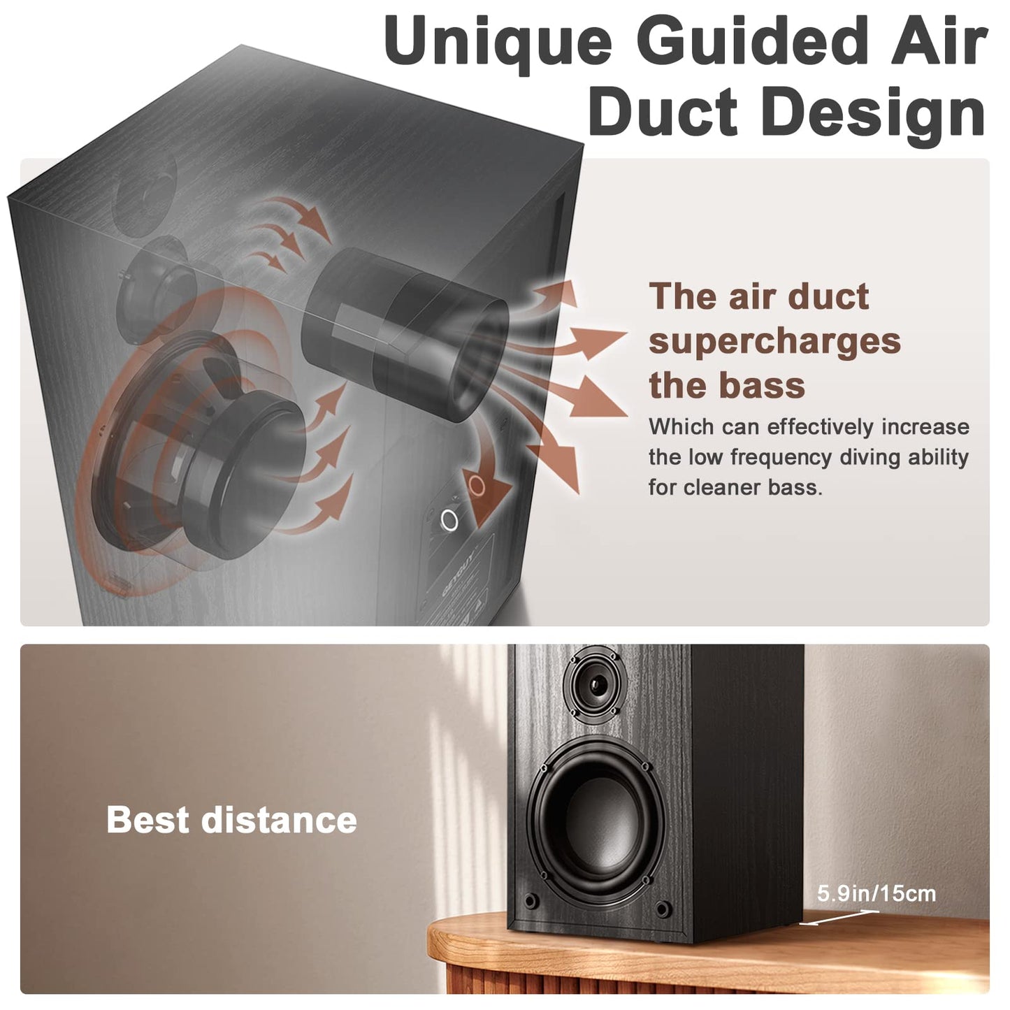 Altavoces HiFi de Estantería Pasivos 3 Vías – Par Estéreo 240W, Woofer 5,25", Caja de Madera, Bajos 48Hz, para Amplificador, Sonido Profesional para Música y Estudio – Modelo G521