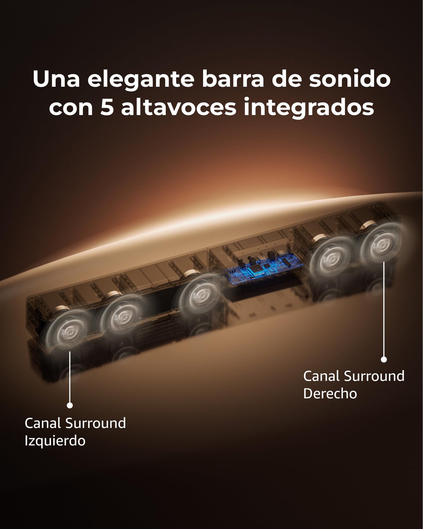 ULTIMEA 5.1ch Barra de Sonido TV con Dolby Atmos, Sistema de Sonido Envolvente para Home Cinema, Barra de Sonido con Subwoofer para TV, 340W, Bajos Ajustables, App, Bluetooth 5.4, Poseidon M60 Boom