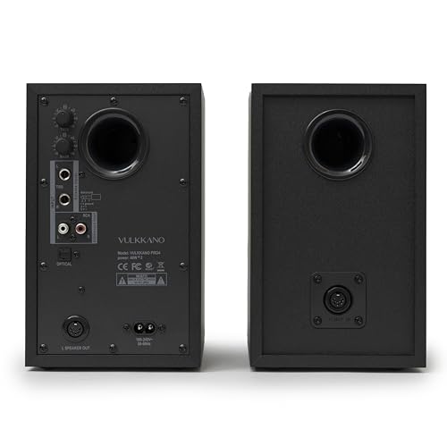 Monitores de Estudio VULKKANO PRO4 – Woofer 4”, Bluetooth, TRS/RCA/AUX, Salida Auriculares, Ajustes EQ, Negro