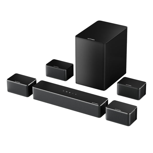 ULTIMEA 7.1 Barra de Sonido Surround Virtual, 8 Altoparlantes de Alto Rendimiento, Subwoofer Inalámbrico de 6.5", con Control a través de App, Sistema de Audio para Home Cinema, Poseidon D70