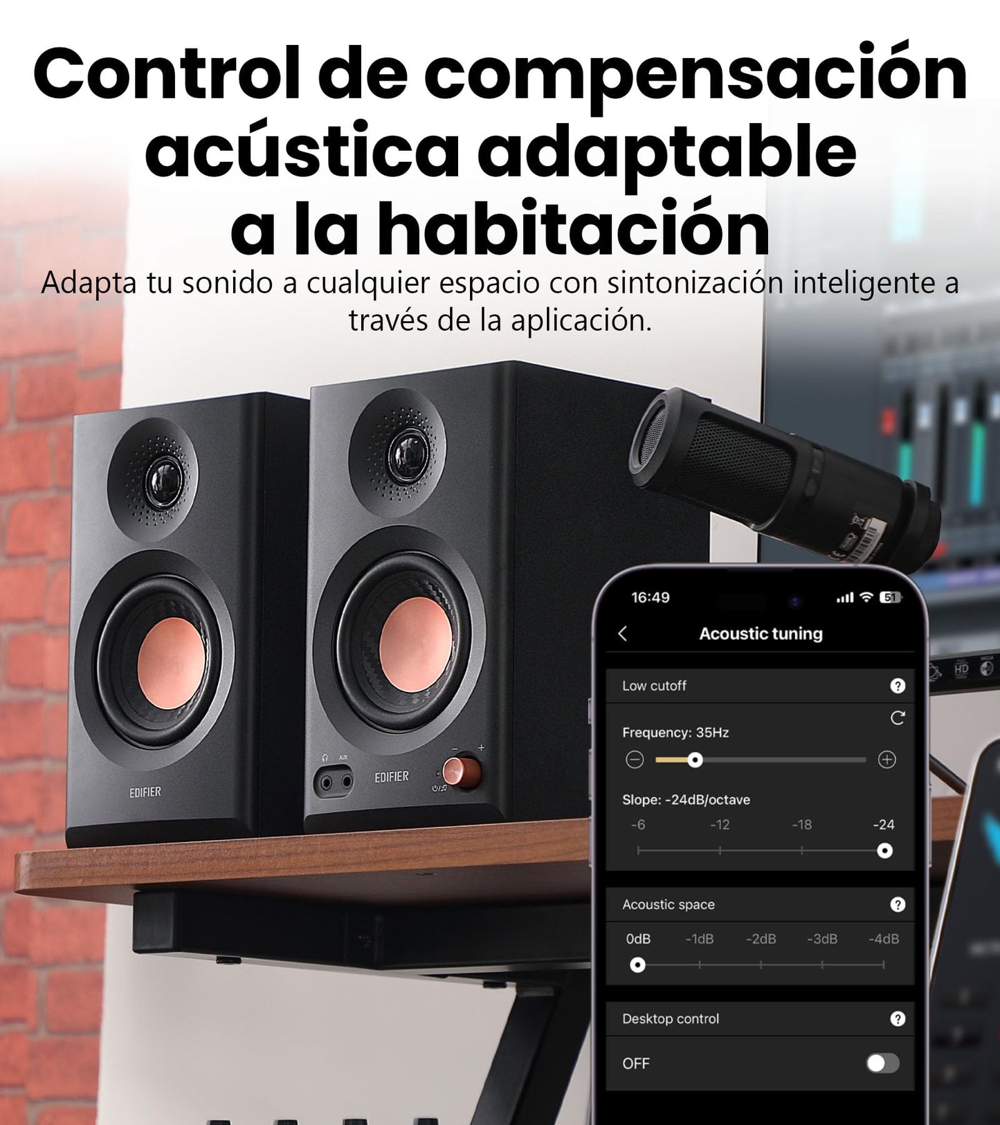 Edifier MR3 – Altavoces de Estantería Activos, Bluetooth 5.4, Hi-Res Audio 2.0, Entrada TRS/RCA/AUX, Negro