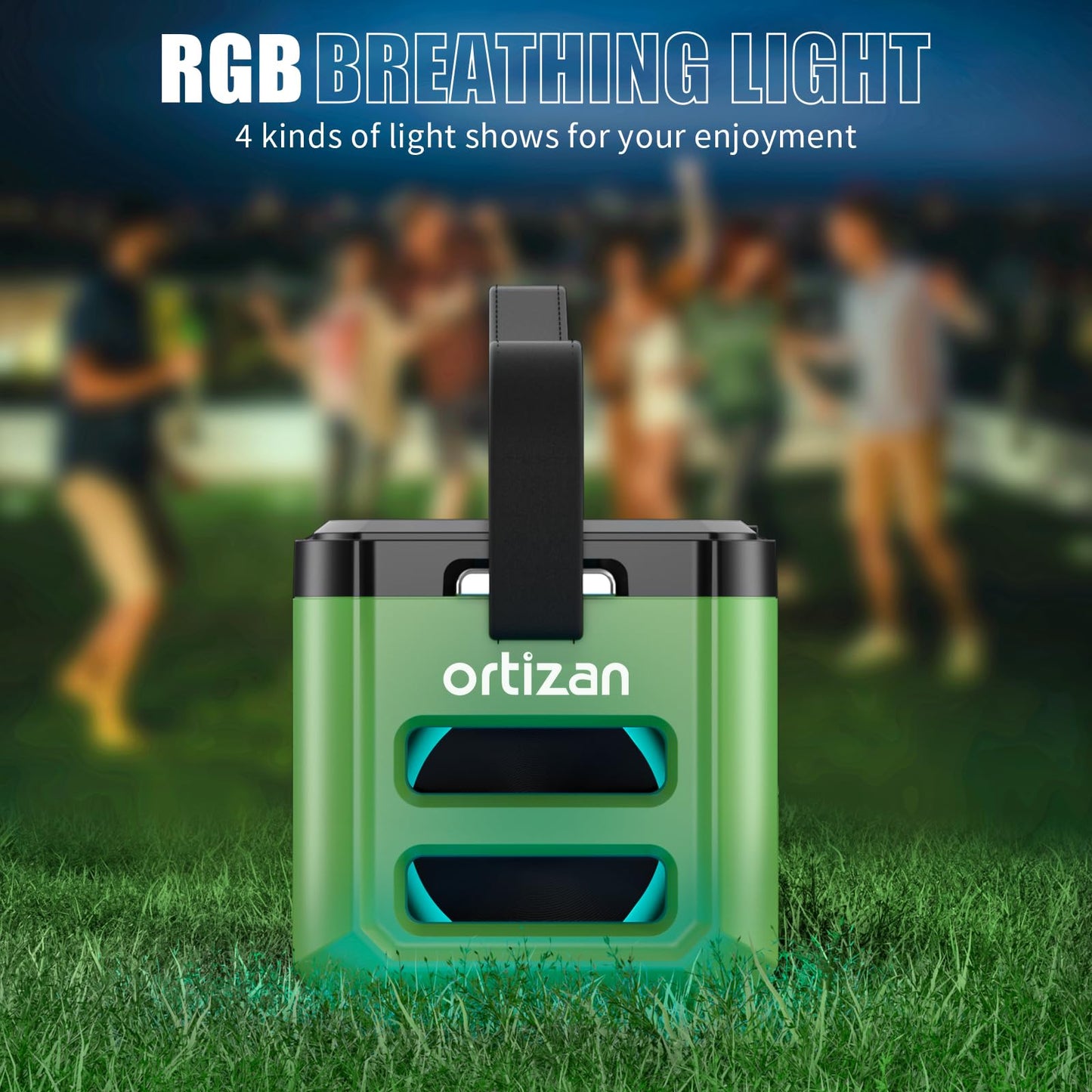 Ortizan Altavoz Bluetooth con Subwoofer, 100W Altavoz Inalámbrico Bluetooth Portátil, IPX7 Impermeable/Luces LED/Pro EQ/DSP/TF/AUX, 24H de Tiempo de Reproducción para el Hogar, Exteriores，Fiestas