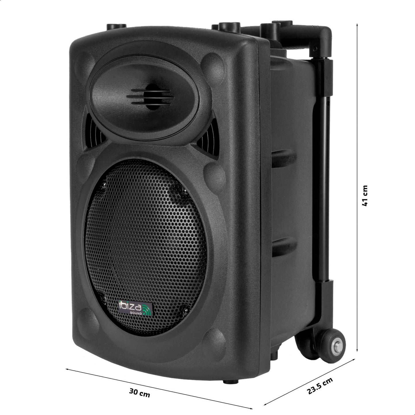 Ibiza Sound PORT8VHF-BT Sistema de sonido portátil y autónomo de 20 cm, Bluetooth, Wireless, potencia de 200 W con un alcance de hasta 400 W, Negro