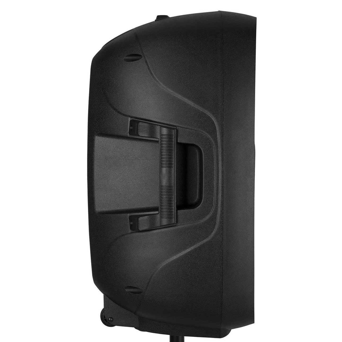Vonyx VPS152A Altavoces autoamplificados Pack de 2 Altavoces Activo/Pasivo Bluetooth portátiles de 1000W, 15 Pulgadas, micrófono con Cable, Control Remoto, Trípodes, Reproductor MP3 con USB/SD, Leds