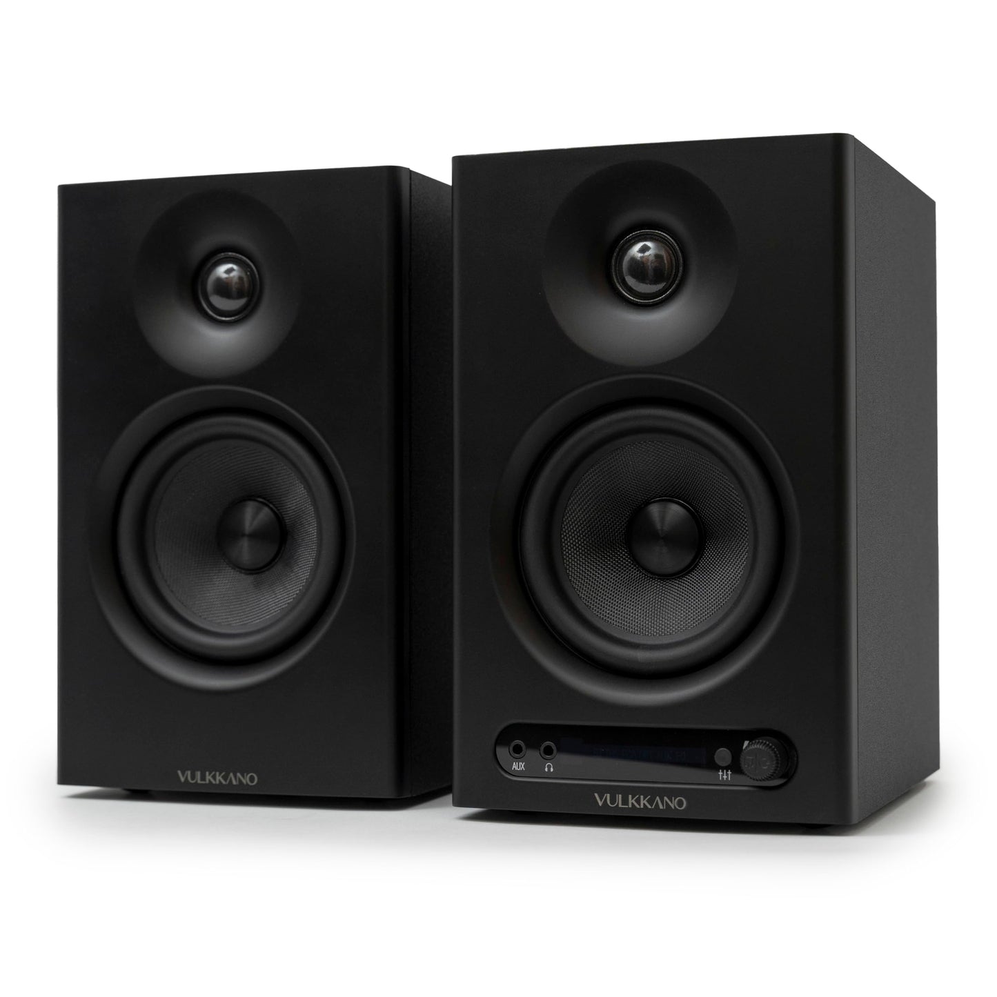 Monitores de Estudio VULKKANO PRO4 – Woofer 4”, Bluetooth, TRS/RCA/AUX, Salida Auriculares, Ajustes EQ, Negro