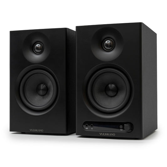 Monitores de Estudio VULKKANO PRO4 – Woofer 4”, Bluetooth, TRS/RCA/AUX, Salida Auriculares, Ajustes EQ, Negro
