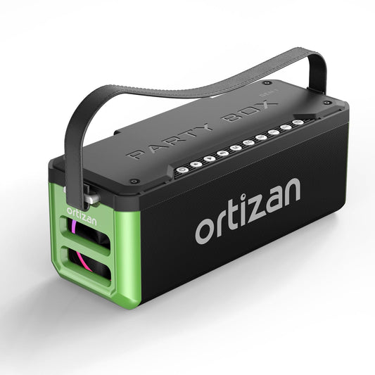 Ortizan Altavoz Bluetooth con Subwoofer, 100W Altavoz Inalámbrico Bluetooth Portátil, IPX7 Impermeable/Luces LED/Pro EQ/DSP/TF/AUX, 24H de Tiempo de Reproducción para el Hogar, Exteriores，Fiestas
