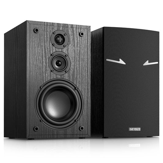 Altavoces HiFi de Estantería Pasivos 3 Vías – Par Estéreo 240W, Woofer 5,25", Caja de Madera, Bajos 48Hz, para Amplificador, Sonido Profesional para Música y Estudio – Modelo G521