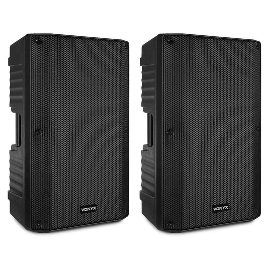 Vonyx VSA120S Juego de Altavoces Activos estéreo de 800 W con Bluetooth, Reproductor de MP3 y Control Remoto - ¡Adecuado para DJ's, músicos, Cantantes y discursos!