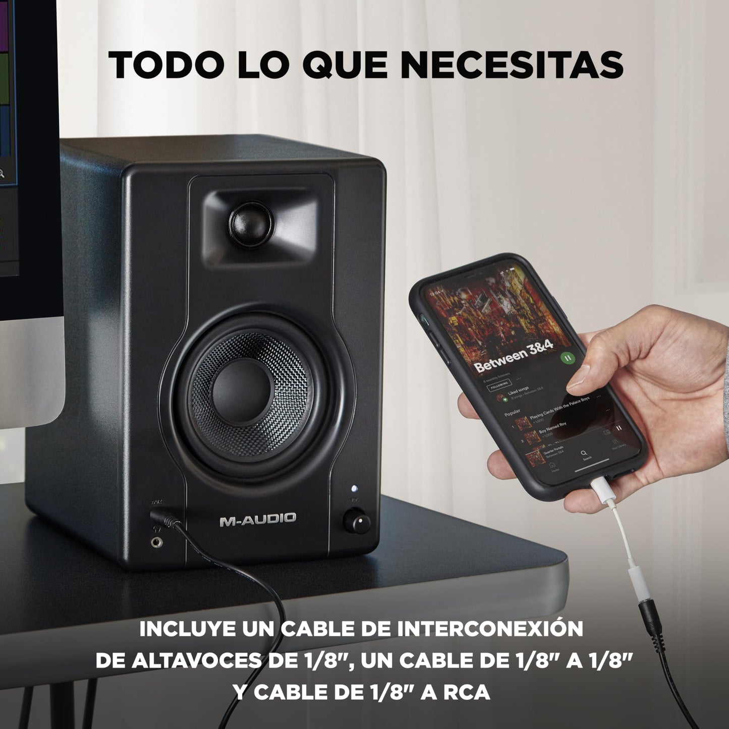 Monitores de Estudio M-AUDIO BX4 Par 4.5" 120W – Altavoces Autoamplificados para PC, Juegos y Producción Musical